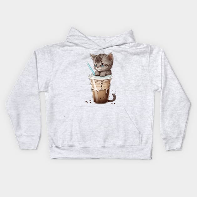 Coffee Kitty Kids Hoodie by ScaryKittyClothing